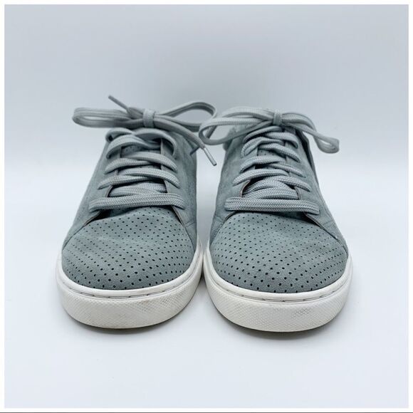CASLON Gray Perforated Leather Sneakers Laced - Picture 4 of 12